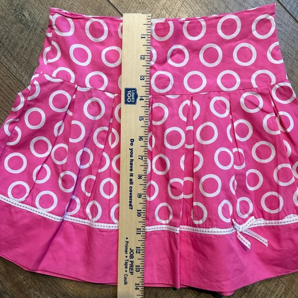 Girls Pink Circle Print Cotton Skirt Size 6X 7 NWOT Easter Spring